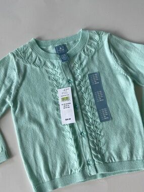 NWT Baby Gap Girl's Mint Cardigan Sweater size 12-18 months